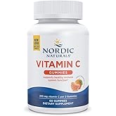 Nordic Naturals Vitamin C Gummies, Tart Tangerine - 60 Gummies - 250 mg Vitamin C - Immune Support, Antioxidant Protection, Child Growth & Development - Non-GMO, Vegan - 30 Servings