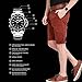 cofuo Mens Stainless Steel Band Analog Quartz Watch Dress Wrist Unique Business Casual Waterproof Watches Classic Calendar Date Window - Black
