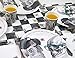 Talking Tables Truly Alice in Wonderland Checkered Fabric Table Runner for a Tea Party or Birthday, Monochrome