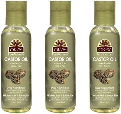 (PACK OF 3) OKAY PURE NATURALS OIL FOR SKIN & HAIR 2OZ - CASTOR