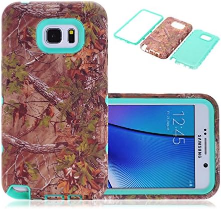 Note 5 Case, Galaxy Note 5 Case, CexCob Lotus [Hybrid 3 in 1 Impact Resistant Shockproof Protective] Silicone &amp; Plastic Defender Armor Combo Case for Samsung Galaxy Note 5, Mint