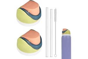 HWHIEUAIK 2 Pack Replacement Lid for Owala Freesip, One Button Water Bottle Replacement Cap Compatible with Owala Cup 16oz 24oz 32oz 40oz, No Leakage Replacement Lid Accessory Contain Straws and Straw Brush