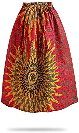 Women African Print Traditional Costume High Waist Maxi Skirt A-Line Long Skirts Plus Size