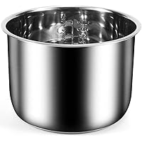 6Qt Power Cooker XL Replacement Inner Pot Stainless Steel Compatible with 6 Quart Power Pressure Cooker PPC770 PPC771…