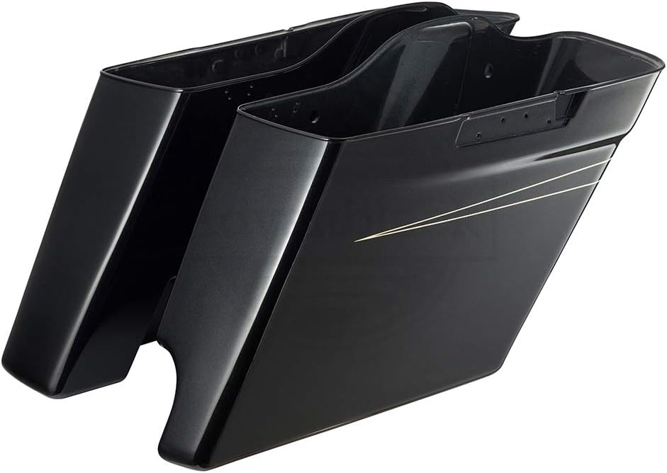 Advanblack 4 1/2" Color Matched 2 into 1 Extended Saddlebags Stretched Saddle Bag Bottoms only Fit For 2014 2015 2016 2017 2018 Harley Road Glide Street Glide (Black Qaurtz)