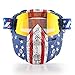 NENKI Motorcycle Goggles Mask NK-1019US For 3/4 Motorcycle helmets And Retro Harley helmet, Detachable Mask, US Flag Style | Patriot Graphic(Irridium Red Lens)