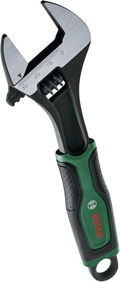 Bosch Adjustable Wrench 8 Inch 200mm Softgrip Carbon Steel Precision Jaws