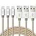 Aonsen 3Pack 6FT Charging Cable Cord Nylon Braided 8 Pin to USB Lightning Cable Charger Cord for iPhone 7/SE/5/5s/6/6s/6 Plus,iPad Air/Mini,iPod,Compatible with iOS10(Gold-Sliver)