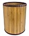 Ginsey Bamboo Waste Basket with Dark Brown Trim
