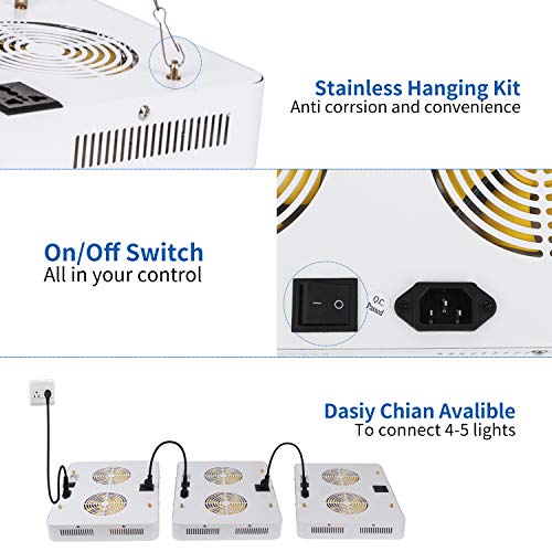Grow Light, Roleadro 1200W LED Grow Light Full Spectrum Plant Grow Light for Indoor Plant Dual-Chip Growing Lamp with ON/Off Switch,Daisy Chain for Hydroponic Veg and Flower (only 110V)