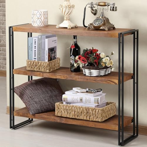 Excefore Wicker Basket, 3-Pack Natural Water Hyacinth Storage Baskets with Built-in Handles, Rectangular, for Home & Kitchen Organization