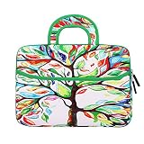 MoKo Fire HD 10 Inch Kids Tablet Sleeve Case Bag, [Shock-Proof] Zipper Handle Pouch Portable Neoprene Case Cover for Amazon Fire HD 10 Kids Edition 10.1" 2018, Kindle Fire HD 10.1 Inch - Lucky Tree