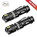 Ablue LED Flashlight, Bright handheld A100 Mini 3 Mode Zoomable Tactical Flashlight with Fluorescent Ring(2 Pack)