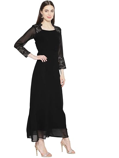 solid black maxi dress