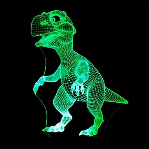 3D Dinosaur Shape LED Night Light,Mytobang 3D LED Visual Optical Illusion Lamps Night Light,7 Colors Touch Sensitive Switch Lamps with USB Cables Home Bedroom Desk Table Decoration Lamp for Kids Adult