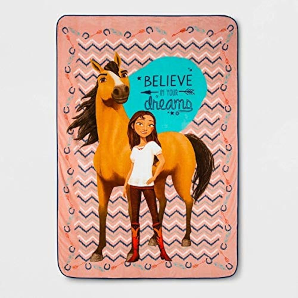 Dreamworks Bedding Spirit Riding Free Plush Blanket 62" X 90" (Twin