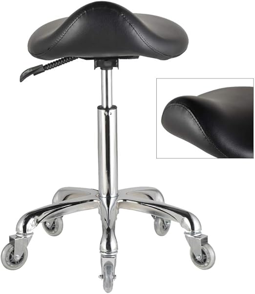 FRNIAMC Saddle Chair Dental Hygienist Hydraulic Ergonomic Salon Stool Heavy Duty (350 lbs) Tall