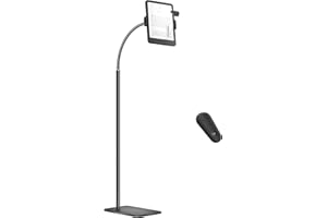 VOLTIFYMAX Kindle Stand Floor with Remote Page Turner for Reading in Bed, Tablet Stand Holder with Adjustable Gooseneck, Compatible with Kindle Accessories/Paperwhite, Hands Free Use Gifts for Readers