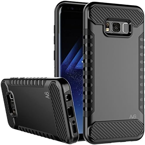 Galaxy S8 Plus Case, Aoways [Blade Series] Rugged Armor Non-Slip Grip Carbon Fiber Design with Resilient Shock Absorption Protective Case Cover for Samsung Galaxy S8 Plus (Black)