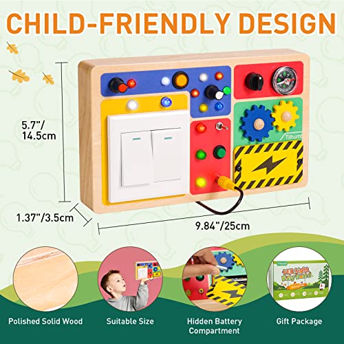 Tilhumt Light Switch Toys for Toddlers, Montessori Toys with Buttons to