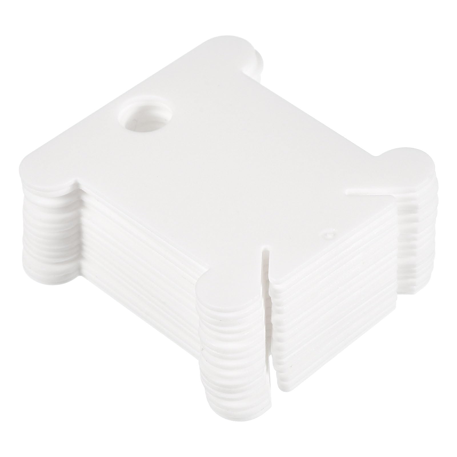 PATIKIL Plastic Floss Bobbins, 100 Pack Thread Cards Cross Cotton for Craft DIY Sewing Storage Case Embroidery, White