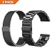 VICARA Compatible Samsung Galaxy Watch Active (40mm) Bands, Stainless Steel Band+Milanese Loop Replacement Band for Samsung Galaxy Watch Active SM-R500 Smart Watch (2 Pack Black)