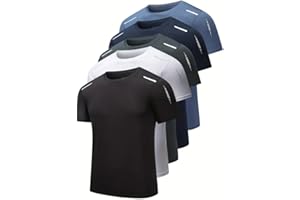 Men’s Quick-Dry Ice Silk Athletic T-Shirt, Lightweight Moisture-Wicking Short Sleeve Tee for Running & Training