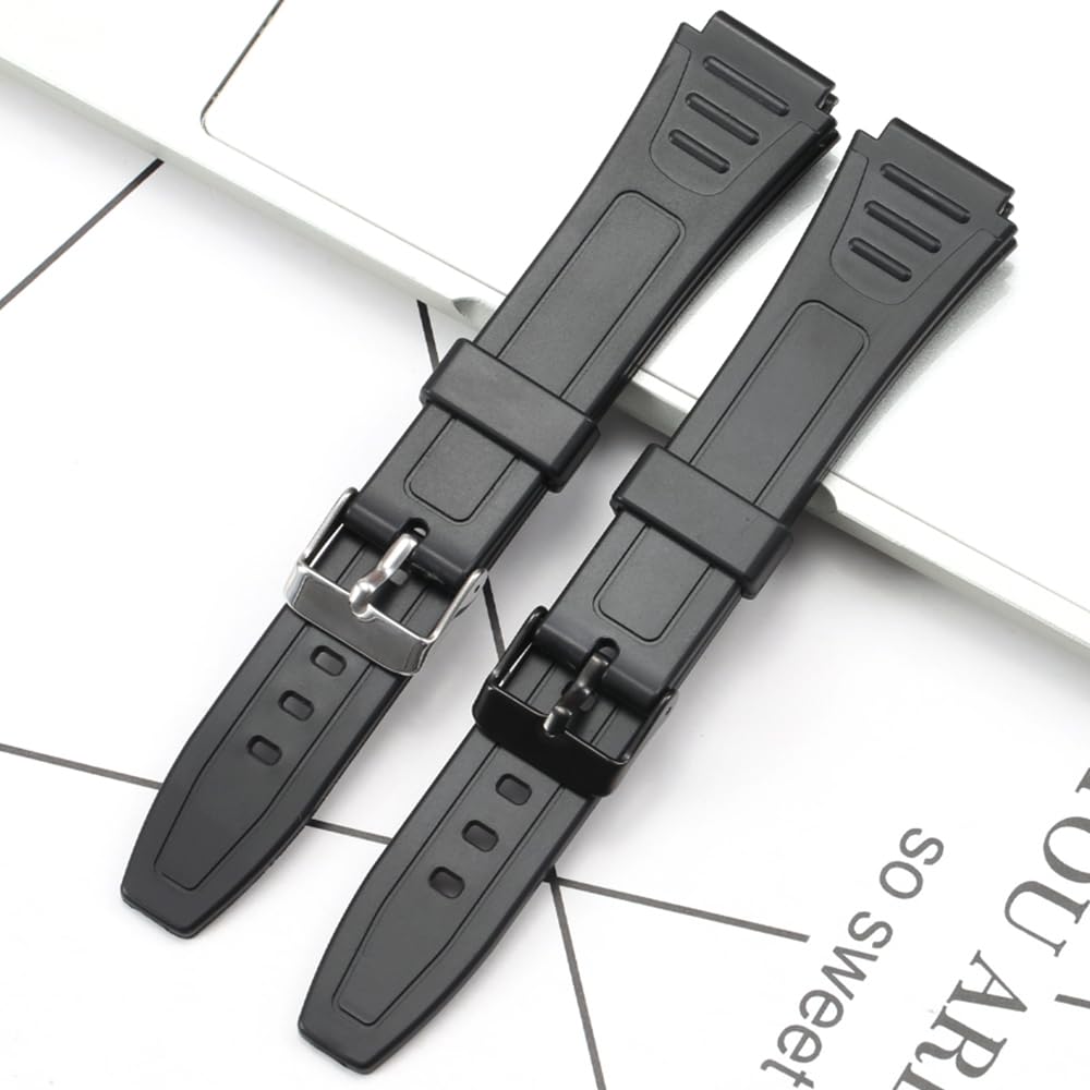 18mm rubber strap Compatible with Casio W800HG Series watch band W-800H replacement bracelet