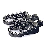 TARAZON CNC Wide Fat Footpegs Foot Pegs MX Rotating Custom Chopper Bobber Style for Harley Davidson (Black)