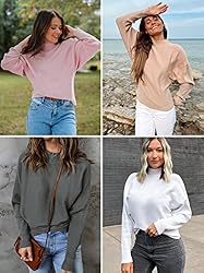 ZESICA Women's 2024 Fall Turtleneck Batwing Long