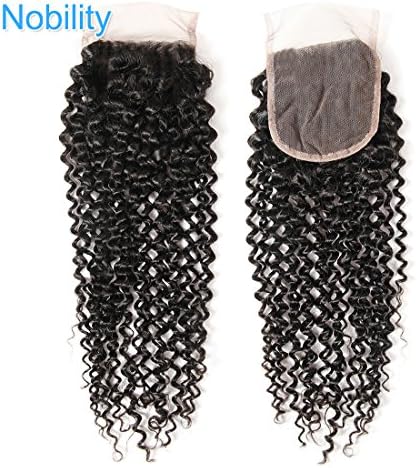 Sissi Princess Hair Brazilian Kinky Curly Hair Lace Closure 10-22 inch 4x4 Free Part Brazilian Hair 100% Remy Human Hair Curly Closure Free Part Style