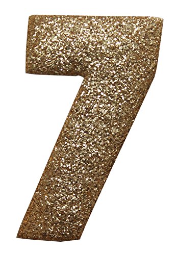 ID 8637 Shiny Number 7 Seven Patch Glitter Metallic Symbol Iron On Applique