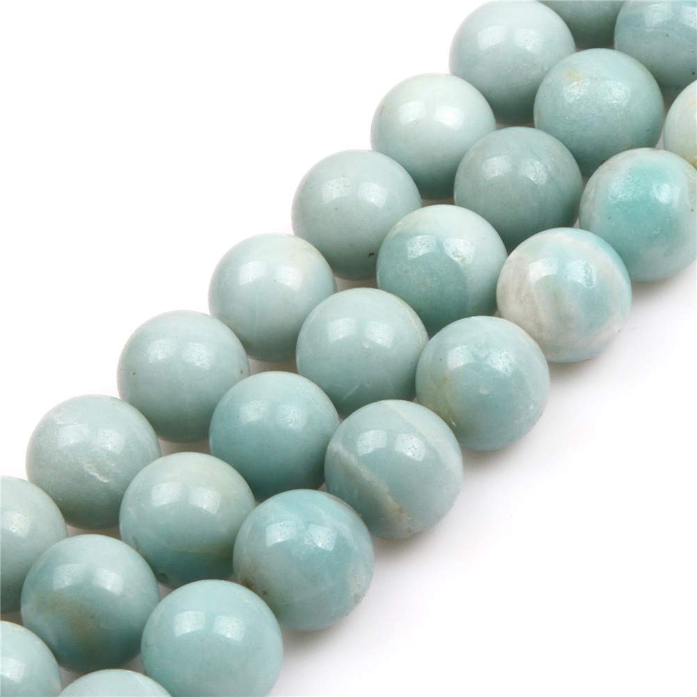GEM-Inside Natural 18mm Amazonite Round Gemstone Semi Precious Loose Beads for Jewellery Making 15''
