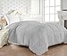 Elegant Comfort 1200 Premier Goose Down Alternative Comforter 100% Egyptian Cotton - 750Fill Power - Solid Gray Full/Queen