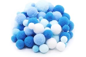 GUAFEIH 120pcs Assorted Sizes & Colors Craft Pom Poms Balls for Hobby Supplies and DIY Creative Crafts Party Decorations (20)