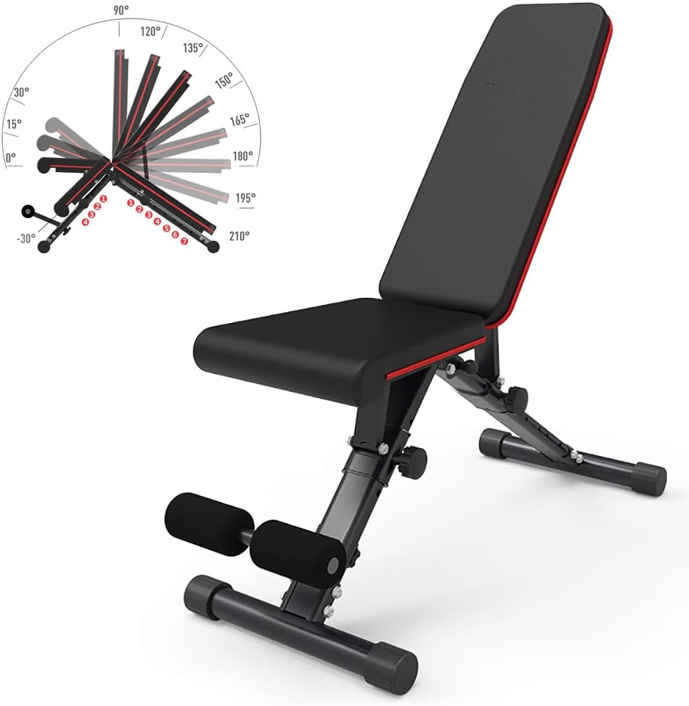 TOPYL Adjustable Weight Bench, Sit Up Bench Portable