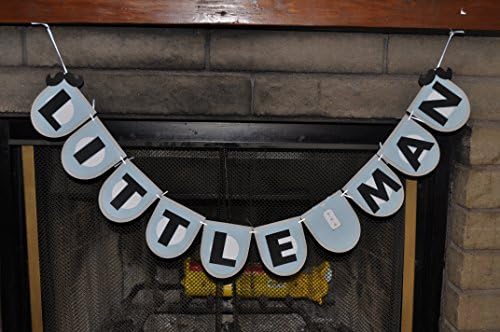Little Man Banner with Mustache and Bow for Birthday Boy Alternate