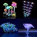 YUXIER Aquarium Decorations Glowing Mushroom Glowing Coral Ornaments for Fish Tank Decorations(4 Pieces)