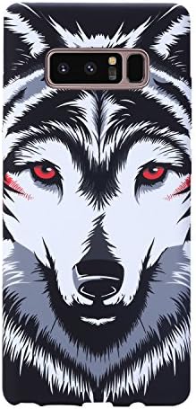Samsung GALAXY NOTE8 Case, Jucellnday Vivid Animal Lines Scratch-Resistant Shock Absorption Technology Bumper Soft TPU Cover Case for Samsung GALAXY NOTE8- White Wolf(2018)
