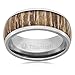 Cavalier Jewelers 8MM Men's Titanium Ring Wedding Band | Domed Top | Wood Inlay