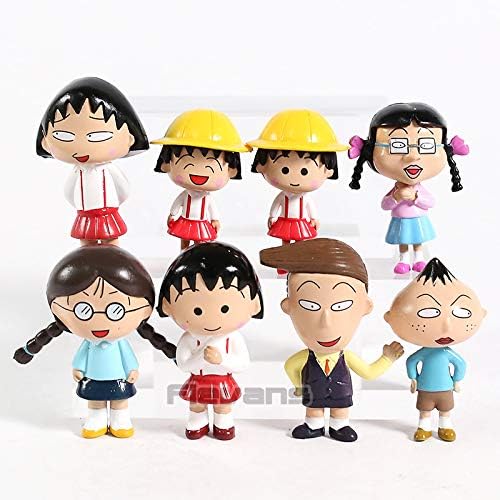 4-5cm (1.6-2 inch) - 8pcs/Set - Chibi Maruko-Chan Sakura Momoko Honami Tamae Kazuhiko Kimio Hanako Mini PVC Figures