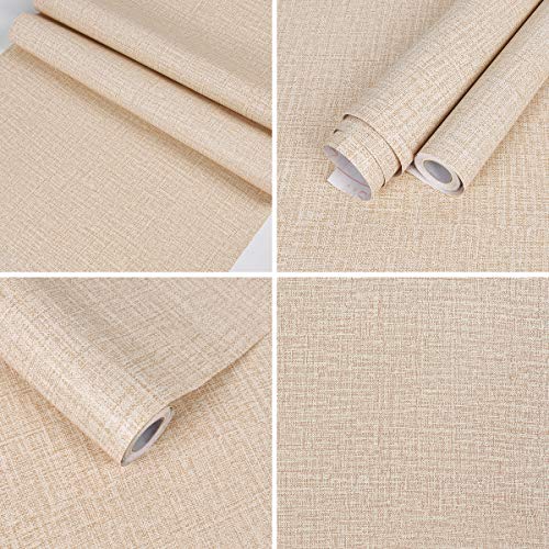 Melwod Grasscloth Peel and Stick Contact Paper 17.71”x 118” Faux Linen