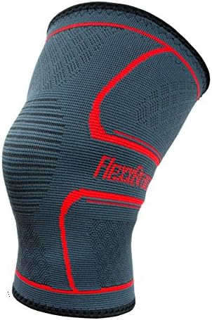 FlexxBrace - Knee Brace Compression Sleeve - Running Gear, Joint Pain Relief, Arthritis in Knee Support and Injury Recovery (Single - Medium, Red)