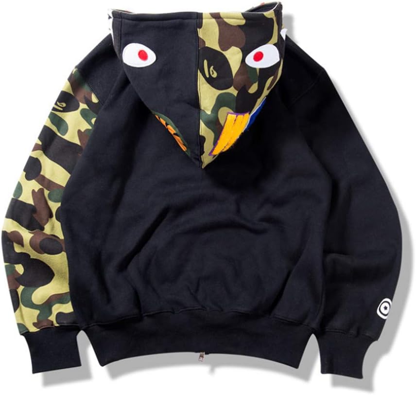 Bape A Bathing Ape Shark Head Camouflage Full Zip Hoodie Sweatshirt Jacket Coat