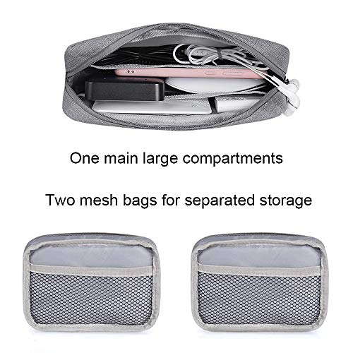 Electronic Accessories Bag,Digital Gadget Organizer Case,Nylon Travel Gear Storage Carrying Sleeve Pouch for Cable,USB,Earphones,Portable Hard Drives,Power Banks,Adapters or Camera Accessories