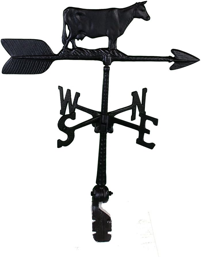 Weathervanes - Montague Metal Products 24-Inch Weathervane with Cow Ornament,Satin Black