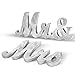 Haperlare Vintage Style Mr and Mrs Sign Mr & Mrs Wooden Letters Wedding Sign with Silver Glitter for Wedding Table,Photo Props,Party Table,Top Dinner Decoration