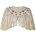 PrettyGuide Women's 1920s Shawl Beaded Sequin Deco Evening Cape Bolero Flapper Cover Up