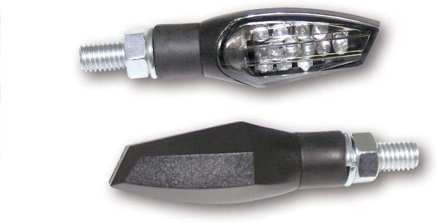LED indicator NOVA, black, smoke lens, pair