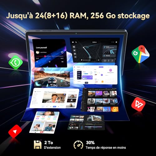 BESTTAB W90 Tablet with 11 Inch FHD SIM Card, Android 16 Tablet (OTA Update), 24GB RAM+256GB ROM, Octa-Core, 8000mAh Battery, Widevine L1 Netflix HD, 4G LTE, TÜV, 16 MP+8 MP, Face ID, GPS